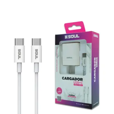 Cargador Soul PD QC 20W Tipo C A Tipo C Carga rápido