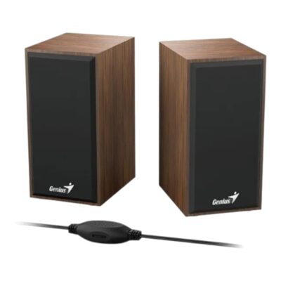 Parlante Genius Sp-hf180 Madera 6w Rms 3.5mm Pc Notebook Madera