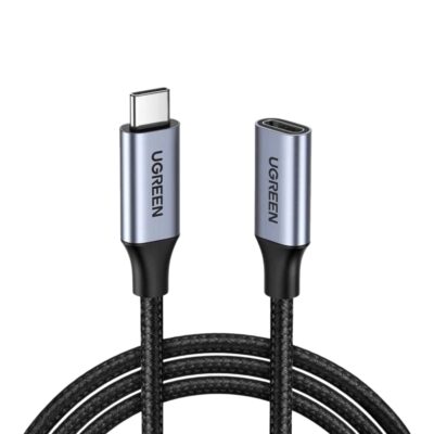 CABLE ALARGADOR TRENZADO USB-C MACHO a USB-C HEMBRA 1M GRIS US372