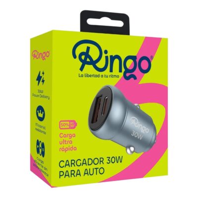 Cargador De Auto Ringo 30w Ultra Rápido Usb-c