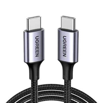 CABLE CARGA RAPIDA USB-C a USB-C PD 3A MÁX 1M GRIS/NEGRO 60w