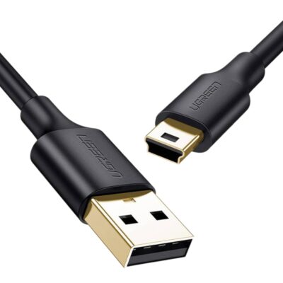 CABLE USB 2,0A MACHO a MINI PINES MACHO 2M NEGRO