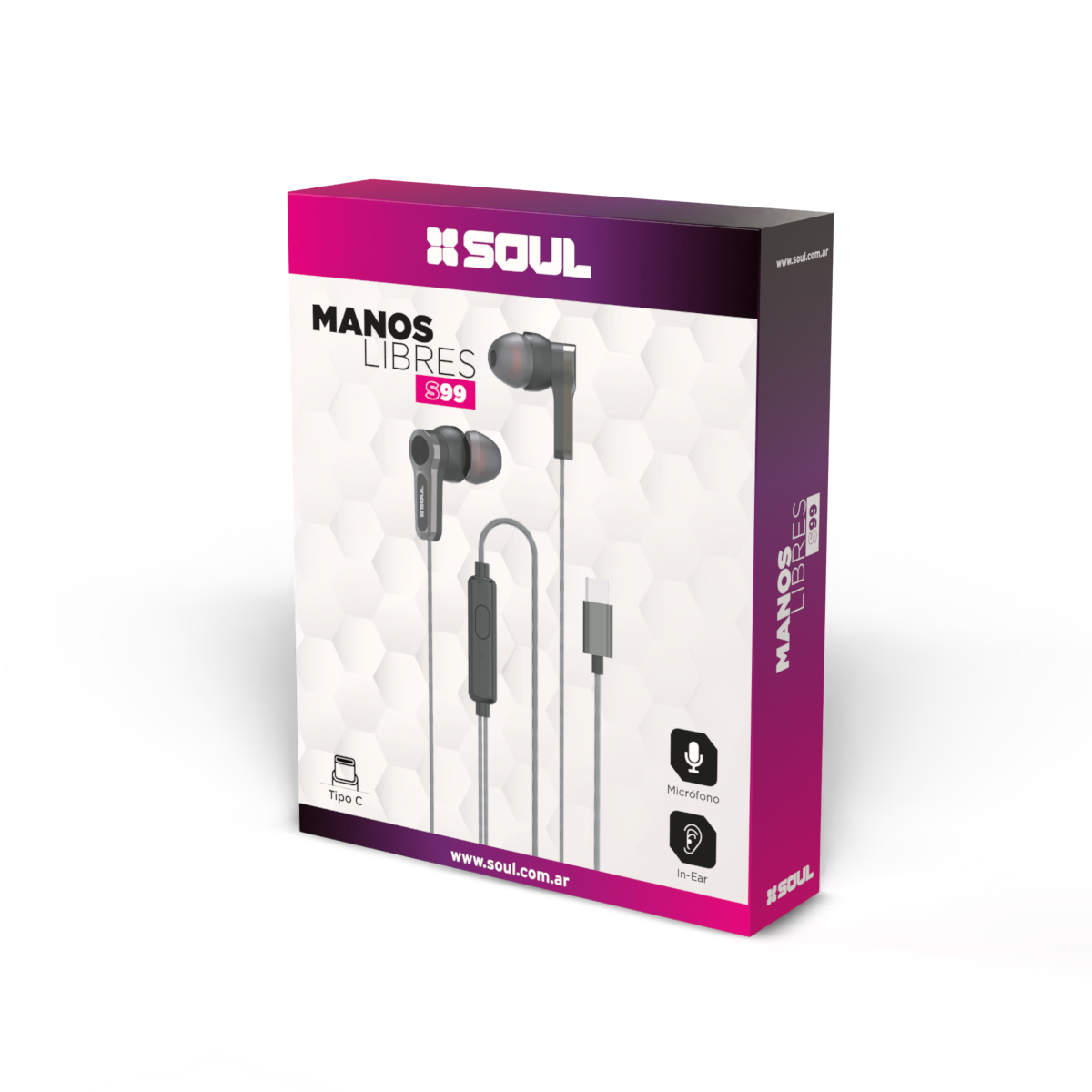 AURICULAR MANOS LIBRES S89 USB-C SOUL - Imagen 2