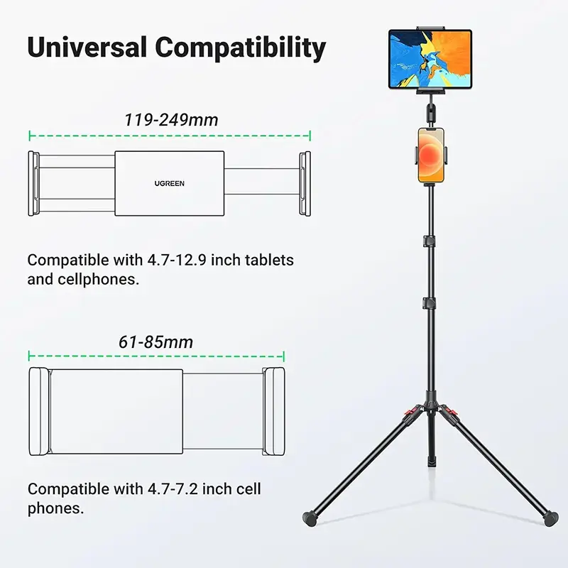Trípode Dual 2 en 1 Ugreen LP585 Para Tablet iPad Smartphones - Imagen 2