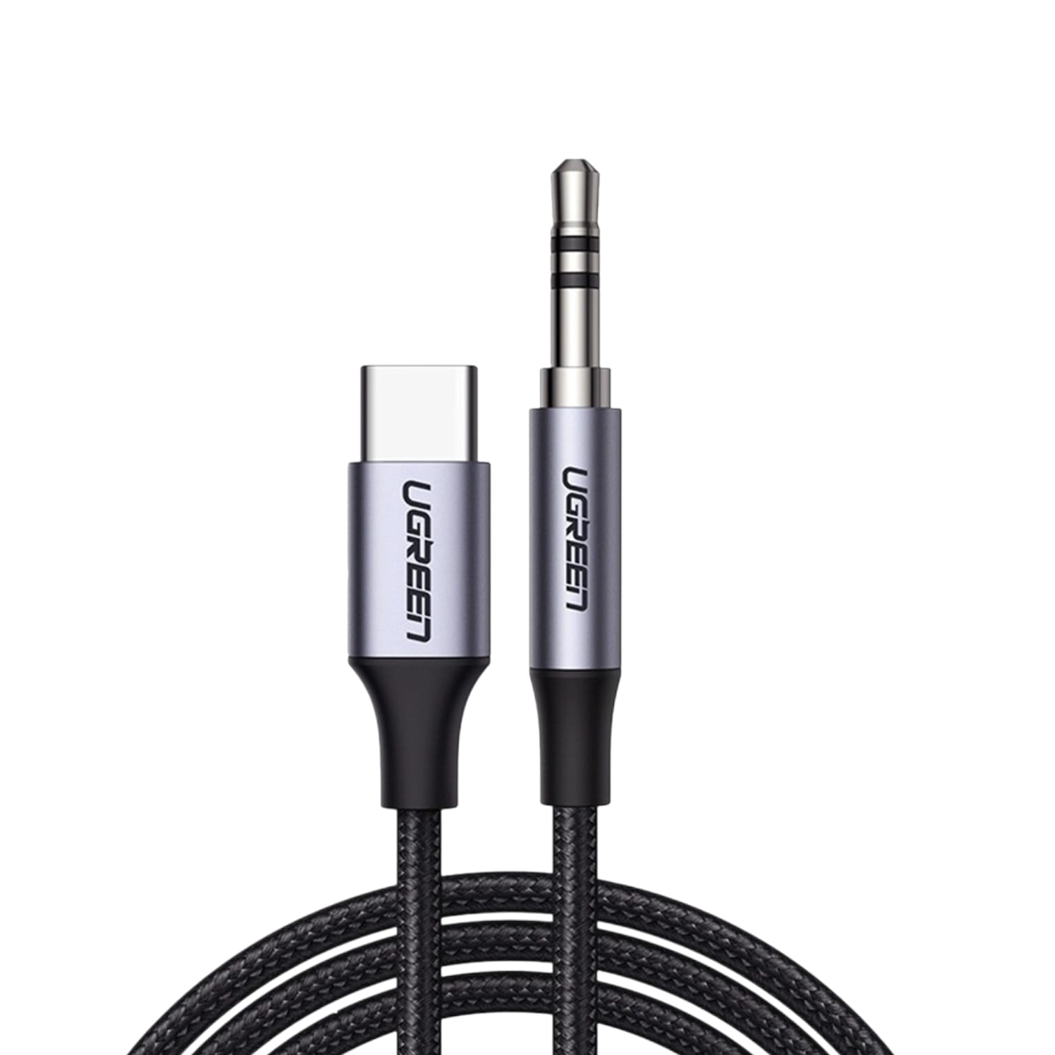 CABLE DE AUDIO USB-C REDONDO 35mm M/M C/CARCASA DE ALUMINIO 1M GRIS OSCURO AV143